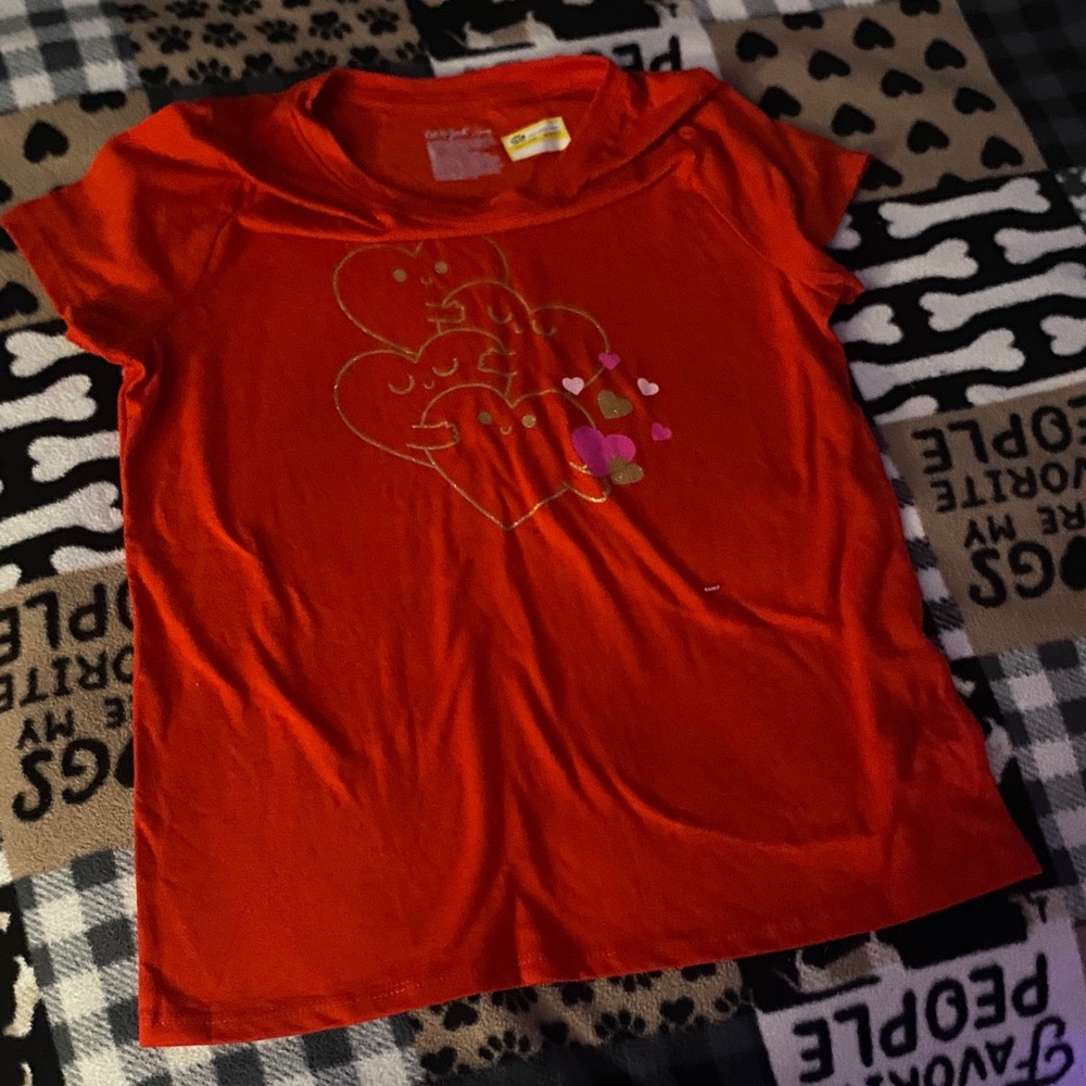 Cat & Jack Orange Tee with Heart Design